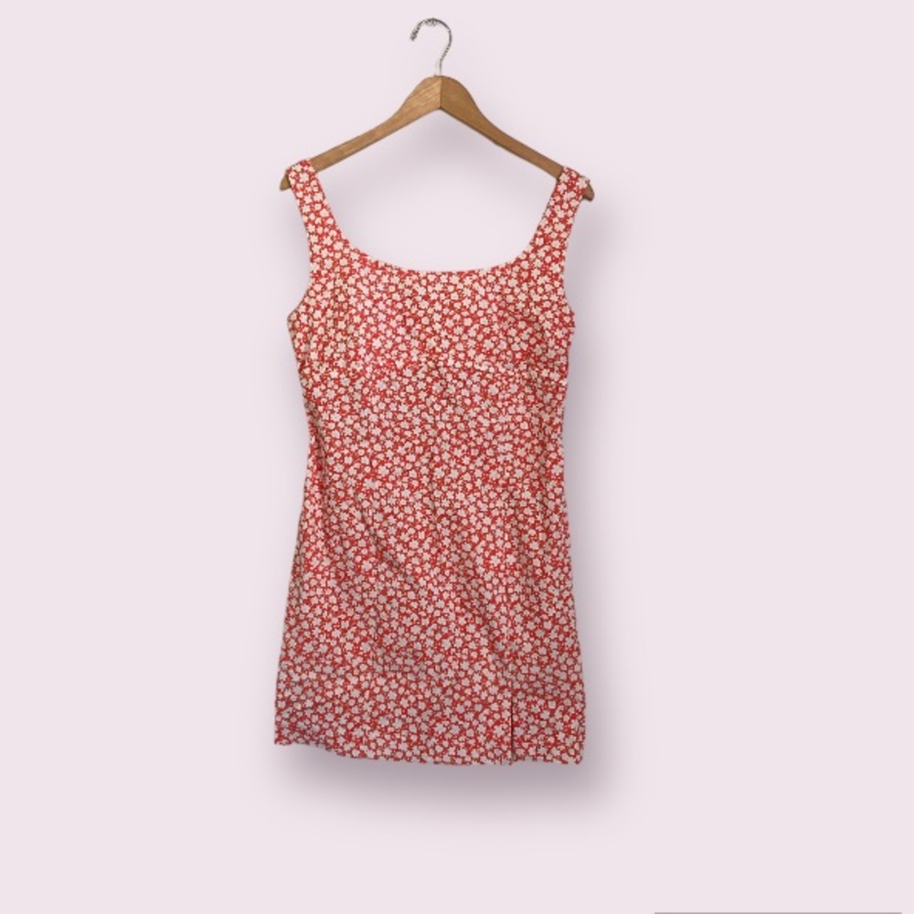 Mango Orange Floral Mini Dress